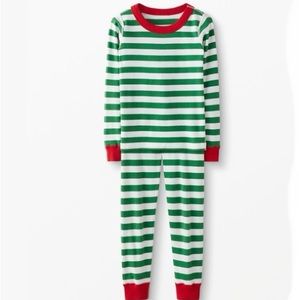 Hanna Andersson green striped organic pajama set size 140/10